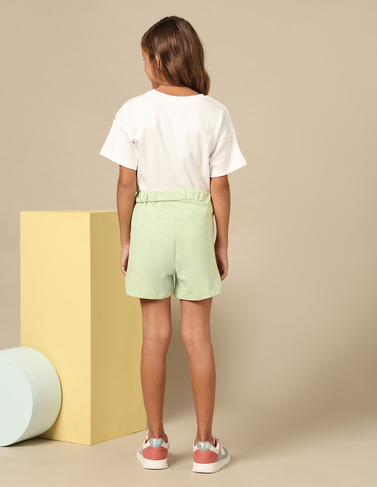 U.S. Polo Assn. Kids Girls Solid Regular Fit Shorts