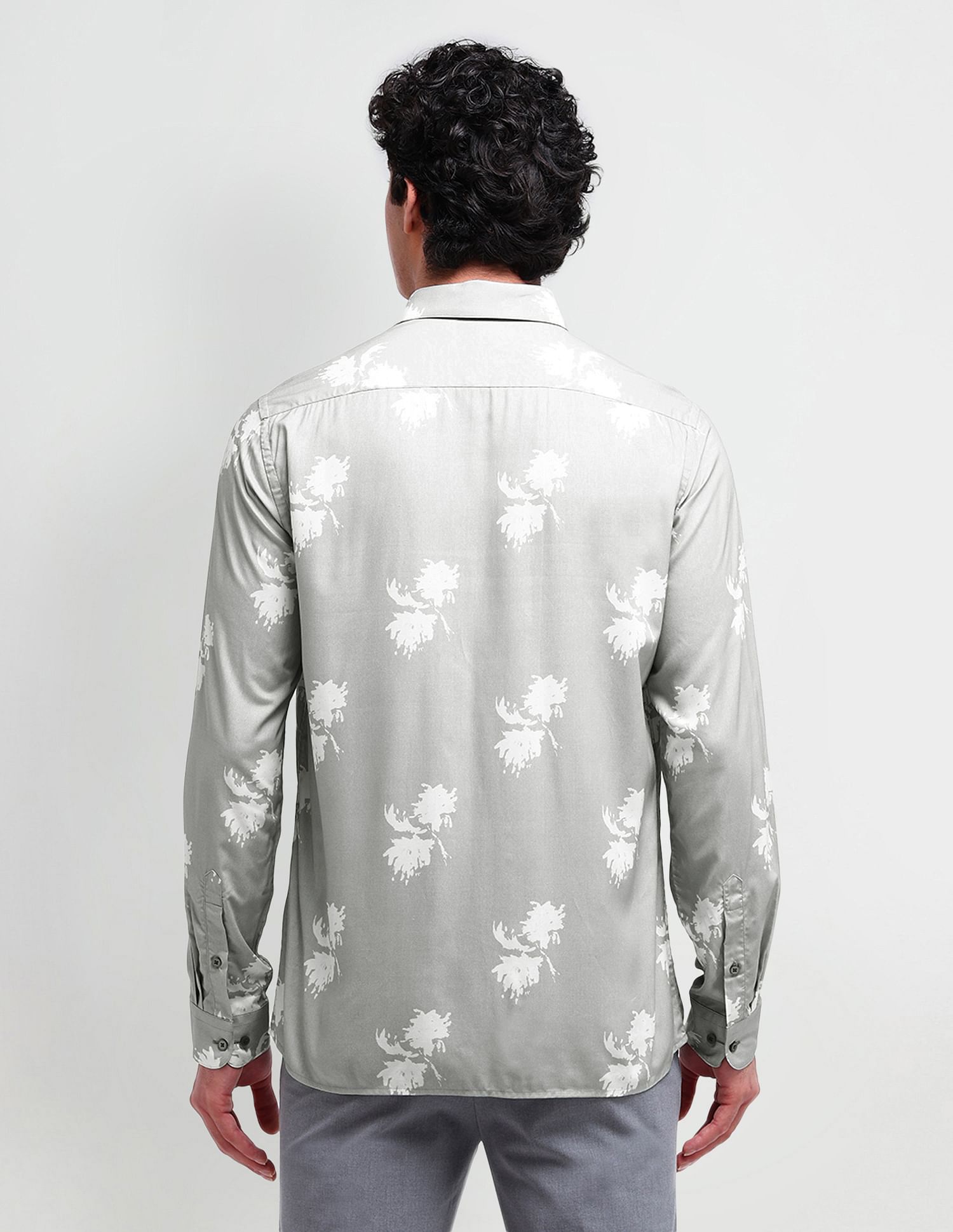 Arrow Newyork Satin Weave Abstract Shirt