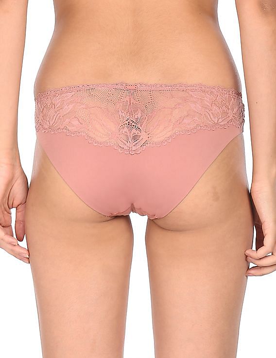 Buy Calvin Klein Underwear Women Pink Mid Rise Lace Bikini Panty - NNNOW.com