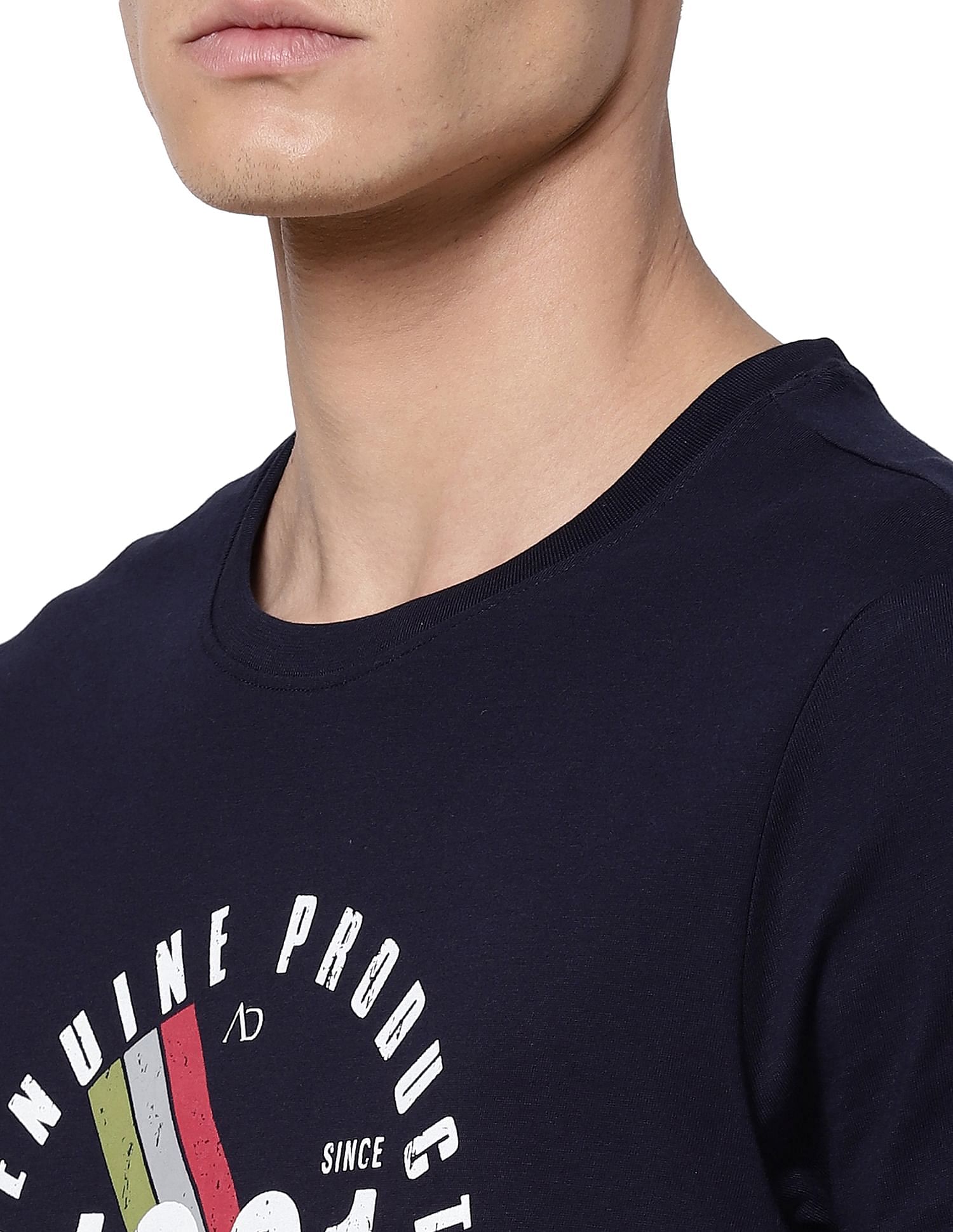 AD by Arvind Crew Neck Graphic Print T-Shirt