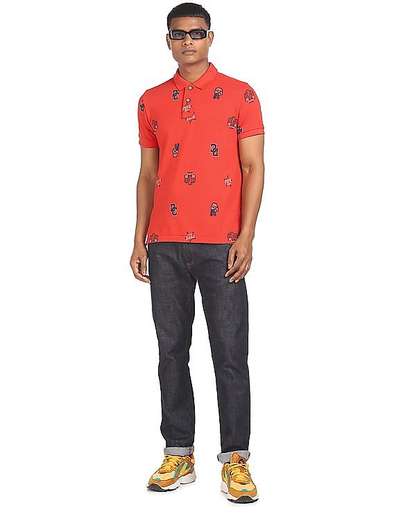 U.S. Polo Assn. Denim Co. Pique Printed Polo Shirt