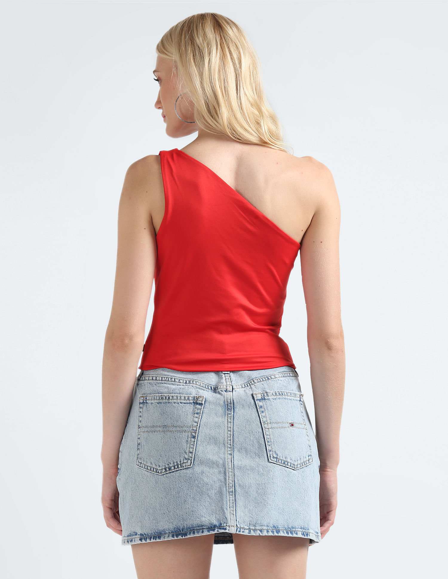 Tommy Hilfiger One Shoulder Stretch Crop Top
