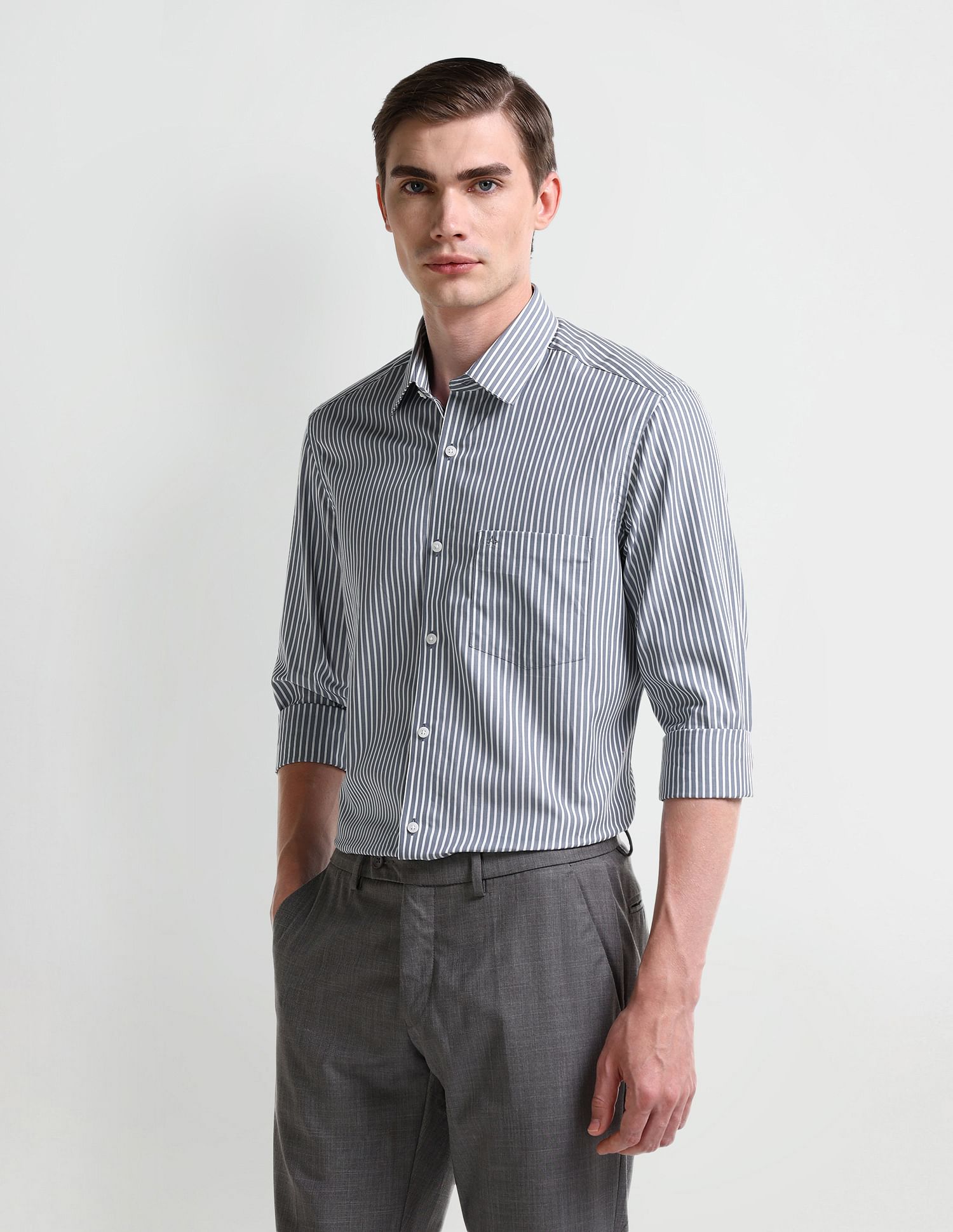 Arrow Manhattan Slim Fit Cotton Shirt
