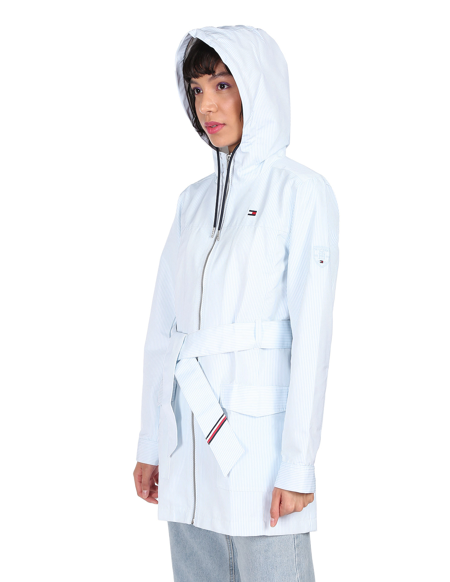 tommy hilfiger white raincoat