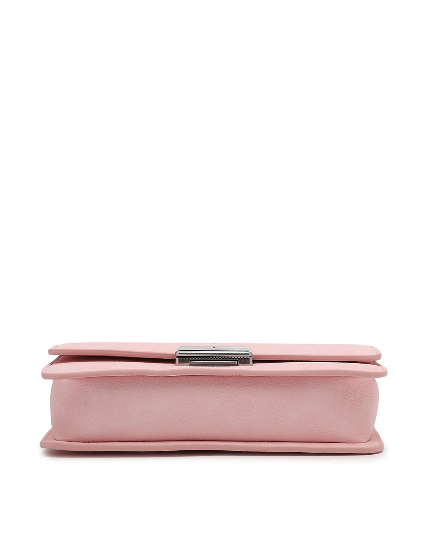 Tommy Hilfiger Solid Pink Pu Shoulder Bag
