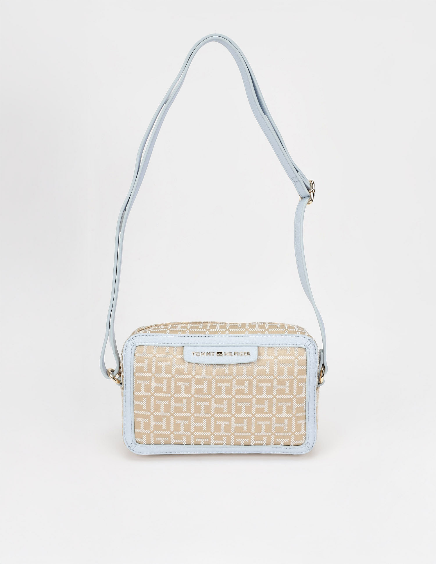 Tommy Hilfiger Logo Beige Polyester Sling Bag