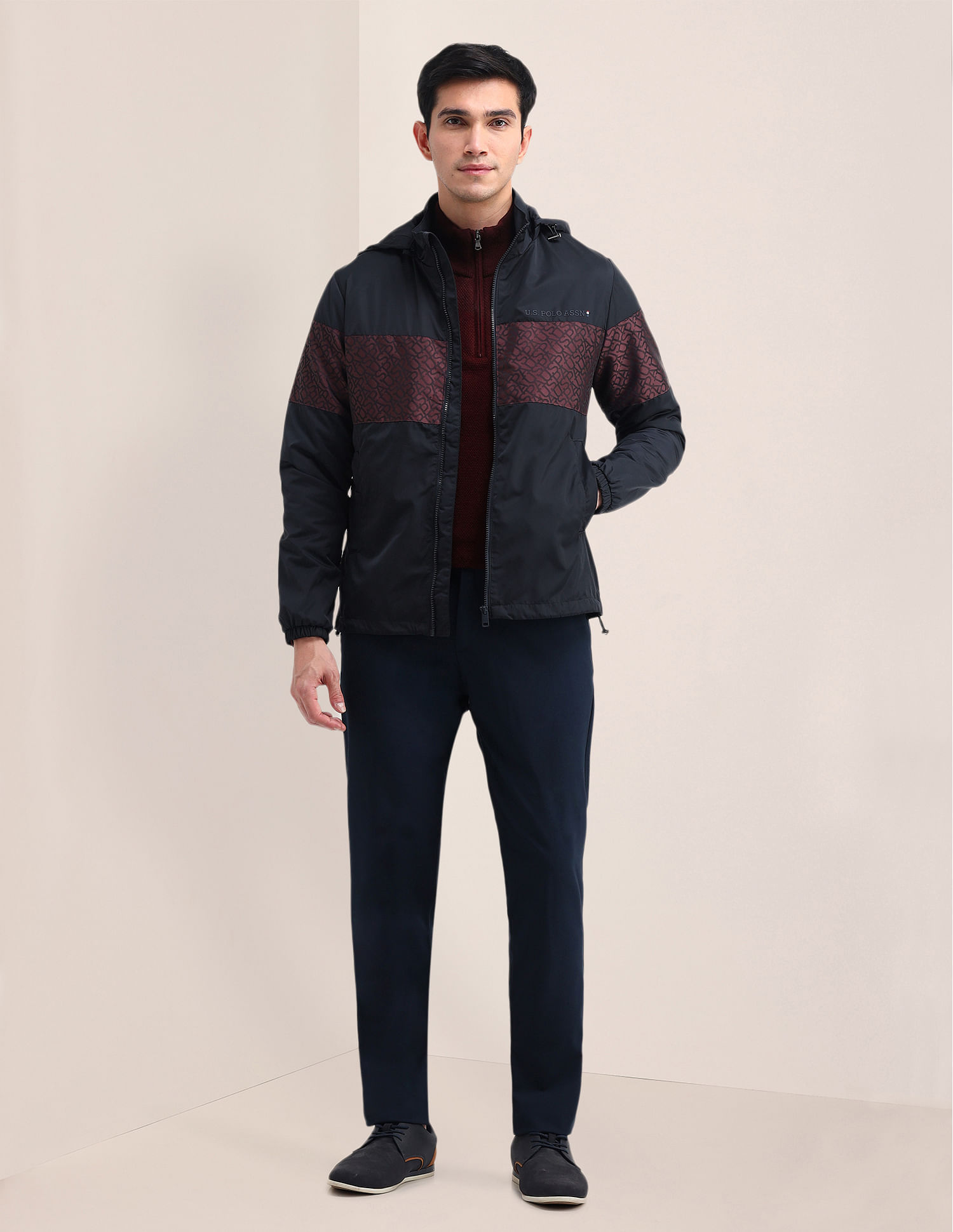U.S. Polo Assn. Brand Printed Regular Fit Jacket