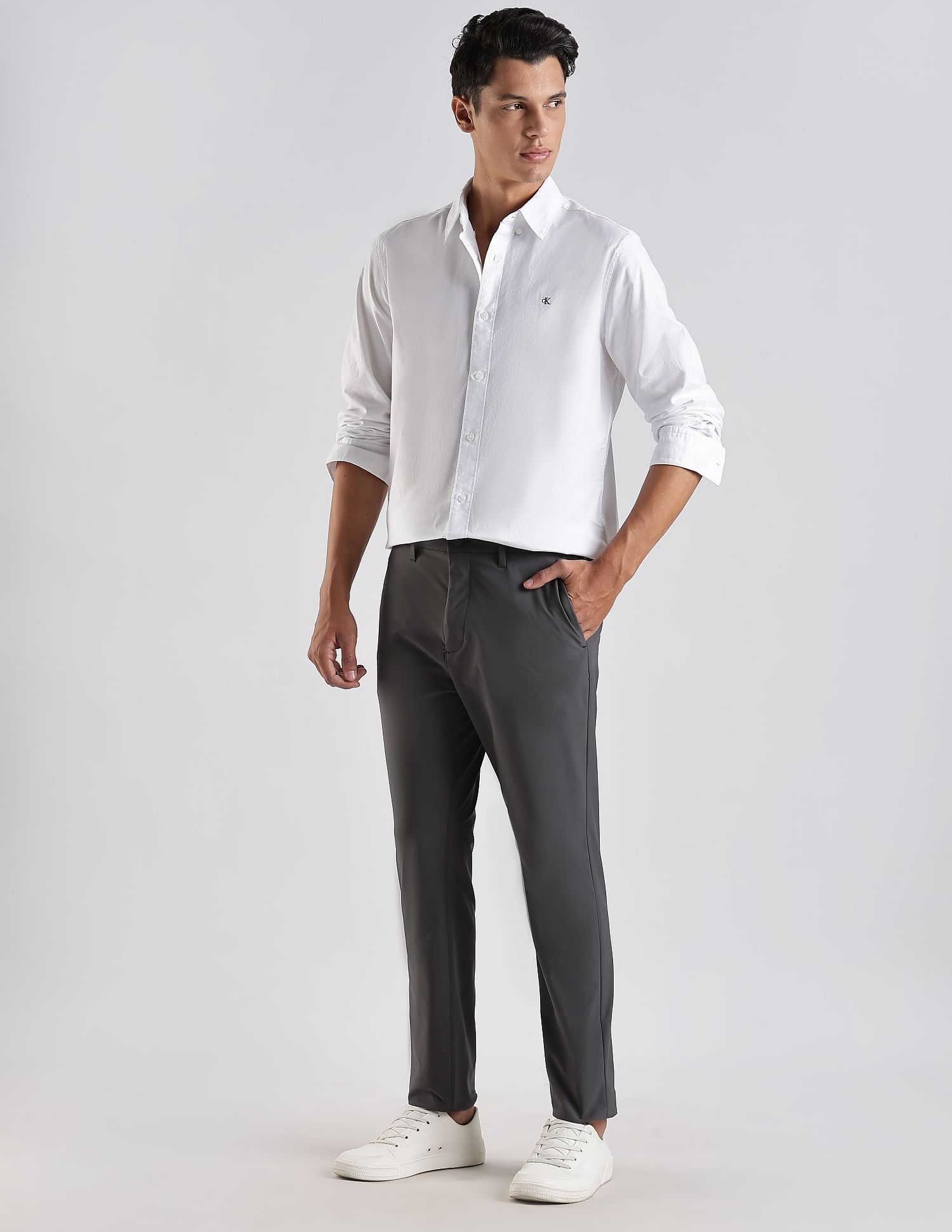 Calvin Klein Jeans Solid Regular Fit Cotton Shirt