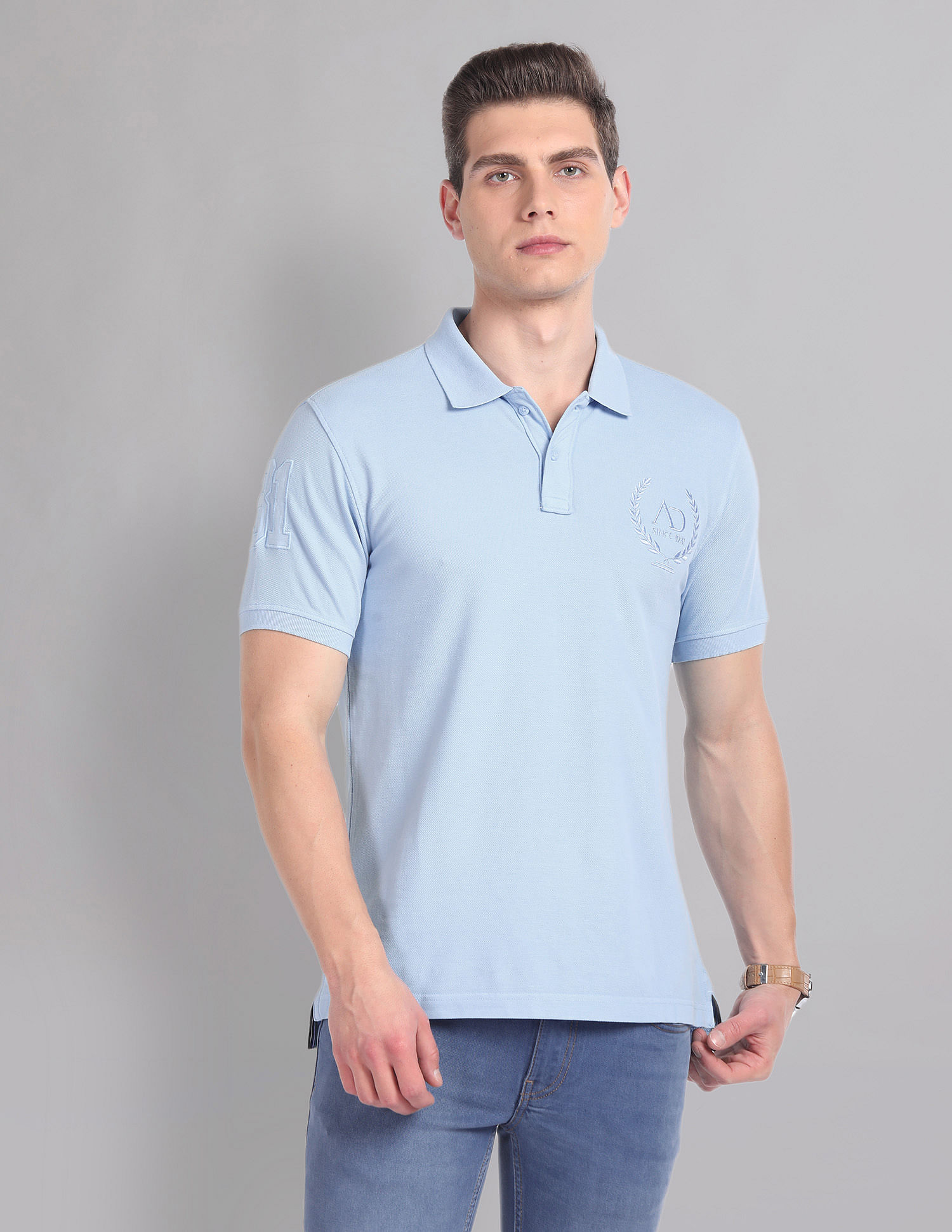 AD by Arvind Embroidered Logo Profound Polo Shirt