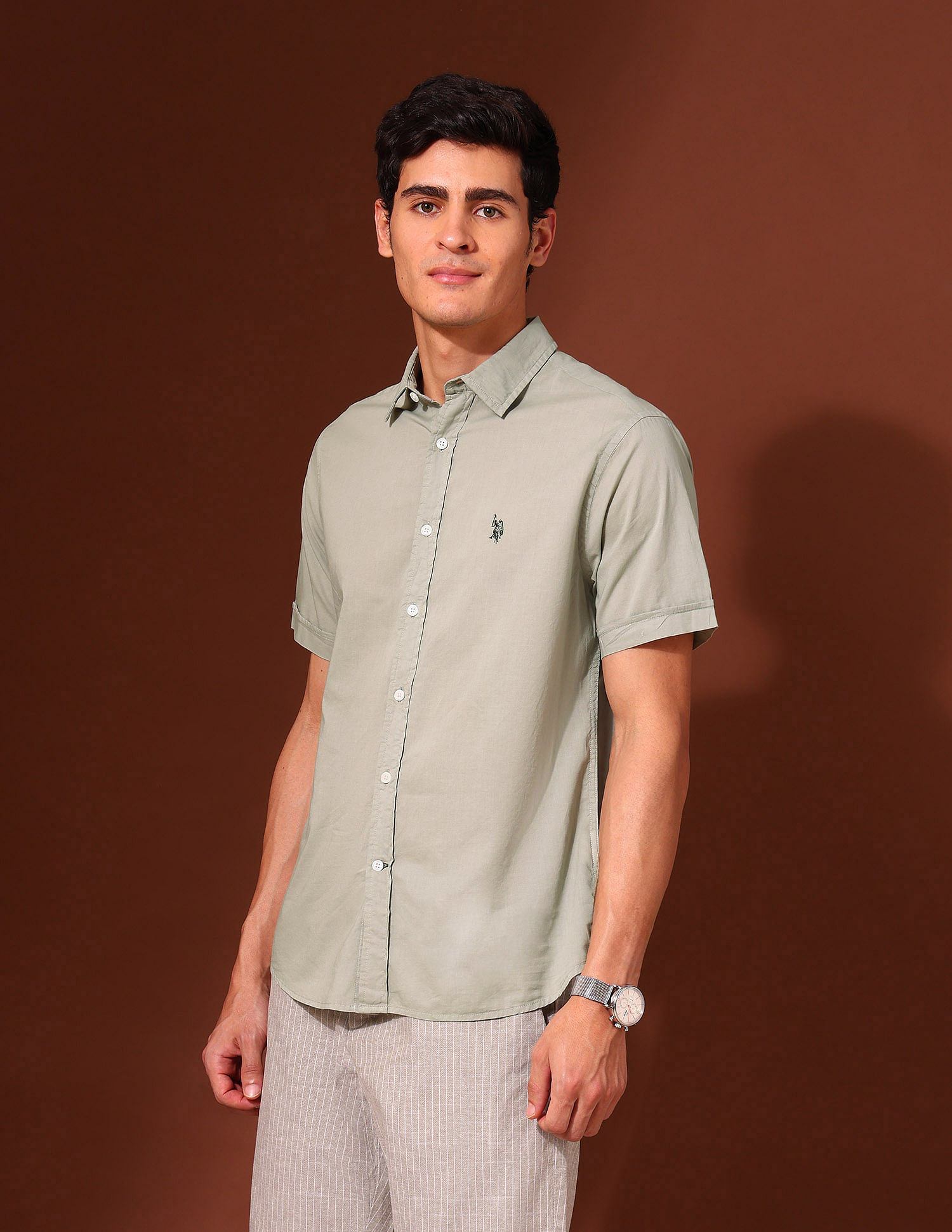 U.S. Polo Assn. Tailored Fit Pure Cotton Poplin Shirt