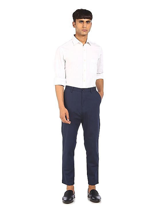 U.S. Polo Assn. Mid Rise Striped Smart Casual Trousers