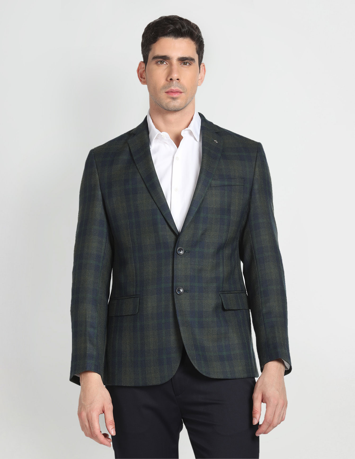 Arrow Tartan Check Knit Blazer
