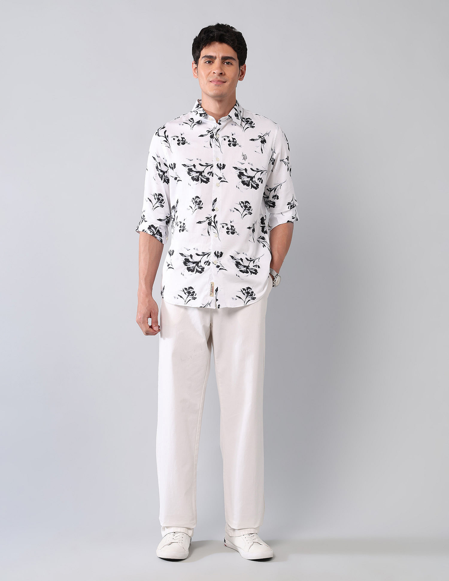 U.S. Polo Assn. Denim Co. Floral Printed Pure Cotton Shirt