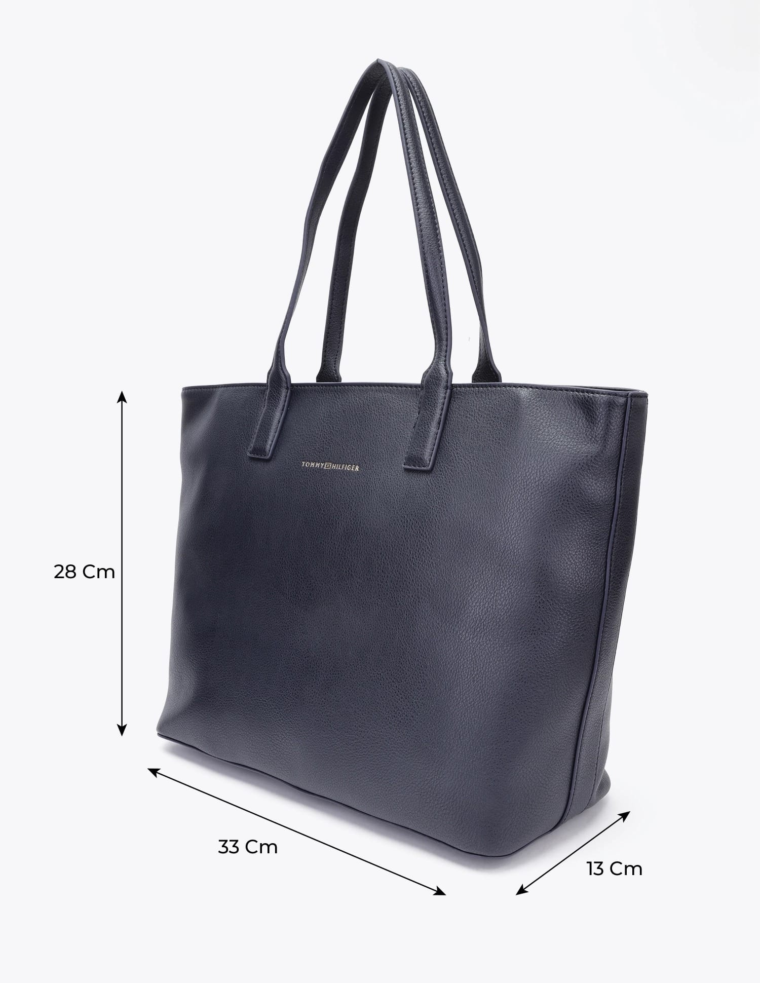 Buy Tommy Hilfiger Solid Blue Pu Tote Bag