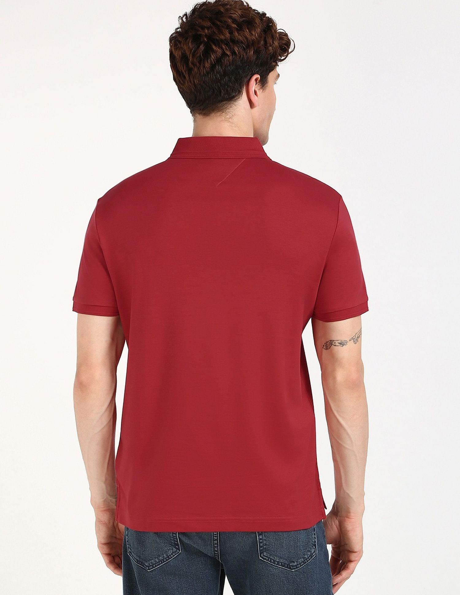 Tommy Hilfiger Solid Regular-Fit Cotton Polo Shirt