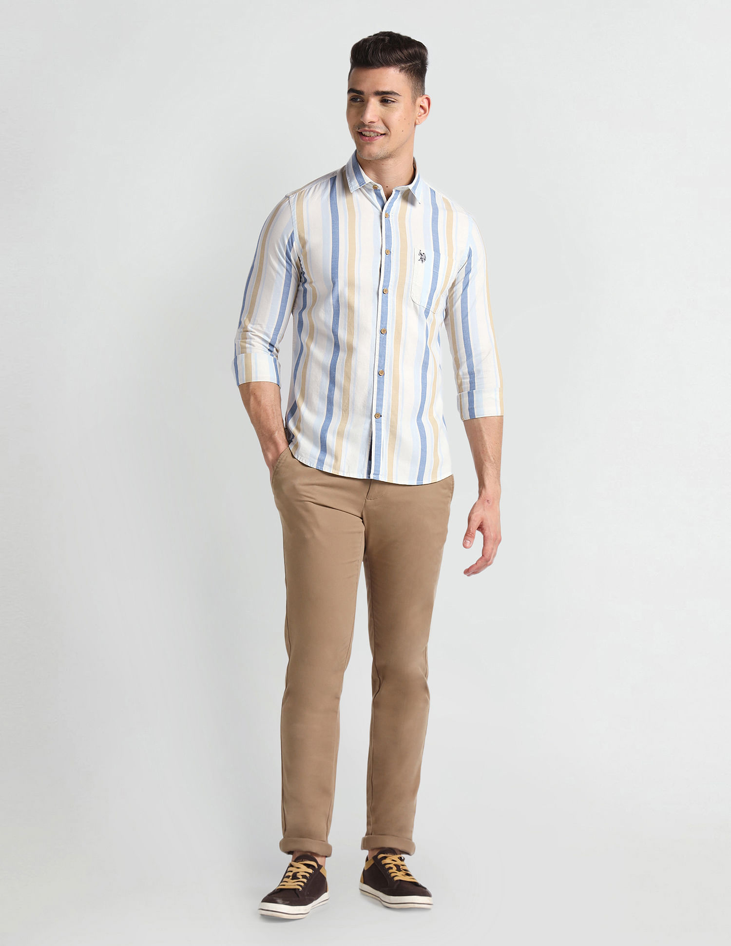 U.S. Polo Assn. Denim Co. Vertical Stripe Slim Fit Shirt