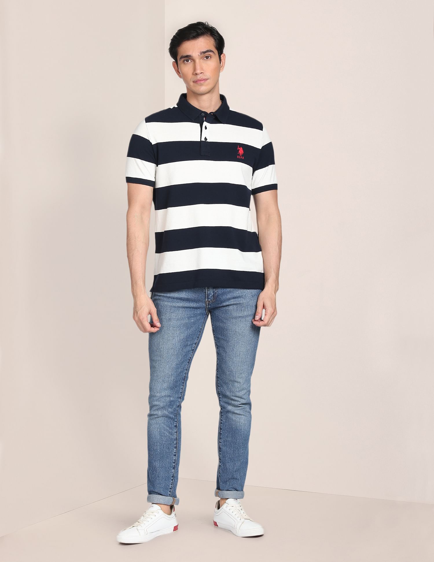 U.S. Polo Assn. Signature Stripe Cotton Polo Shirt