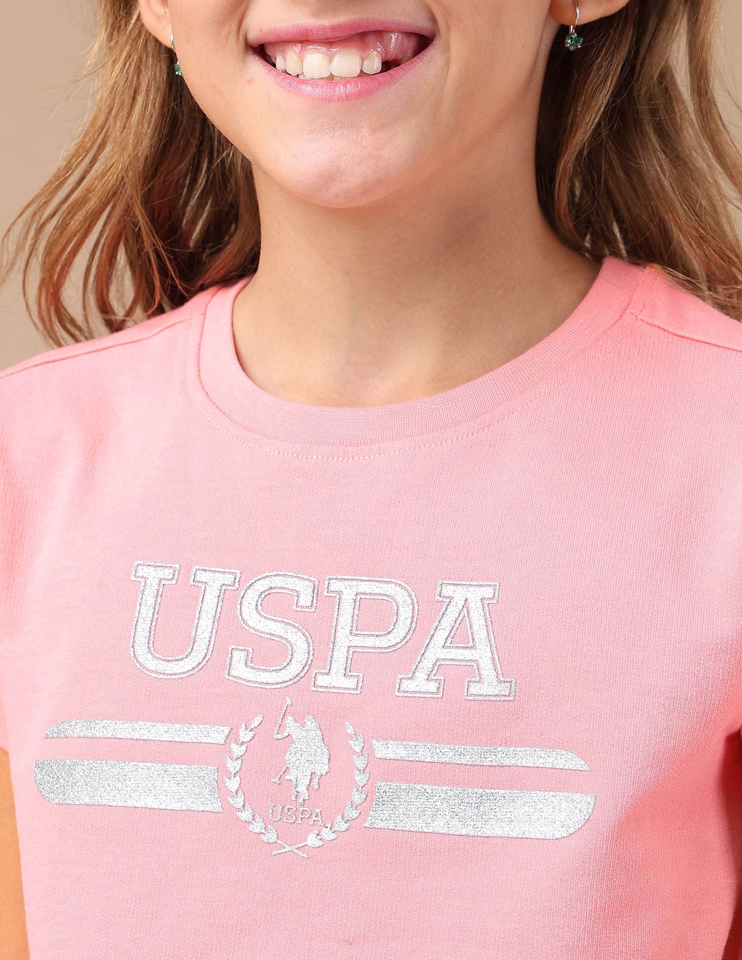 U.S. Polo Assn. Kids Girls Brand Printed Blousan T-Shirt