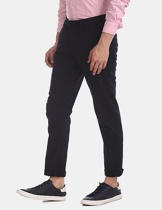 Retro Mens Cotton Trousers Selvedge Twill Slim Fit Casual Pants | eBay