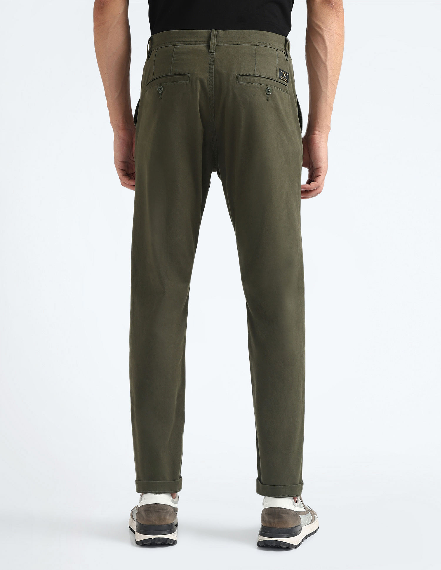 Flying Machine Slash Slim Tapered Fit Solid Chinos