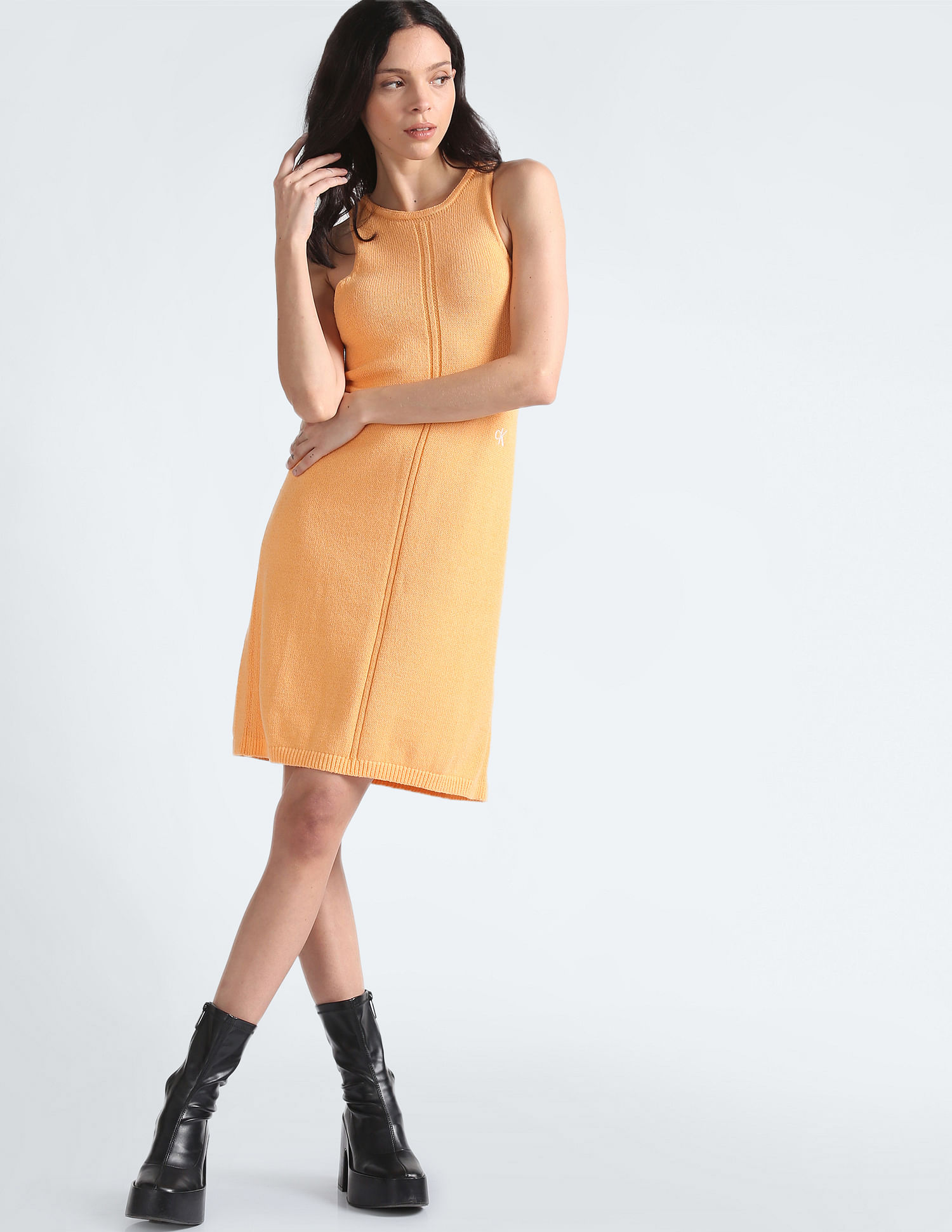 Calvin klein 2024 yellow sheath dress