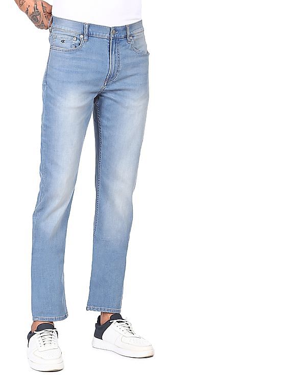 Calvin Klein Men Blue Mid Rise Stone Wash Jeans
