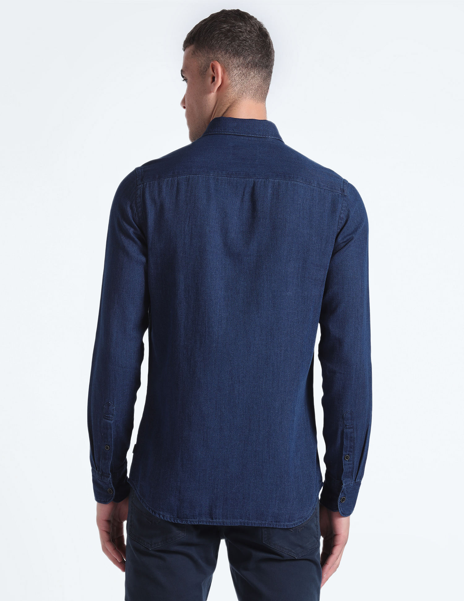 Flying Machine Button-Down Chambray Shirt