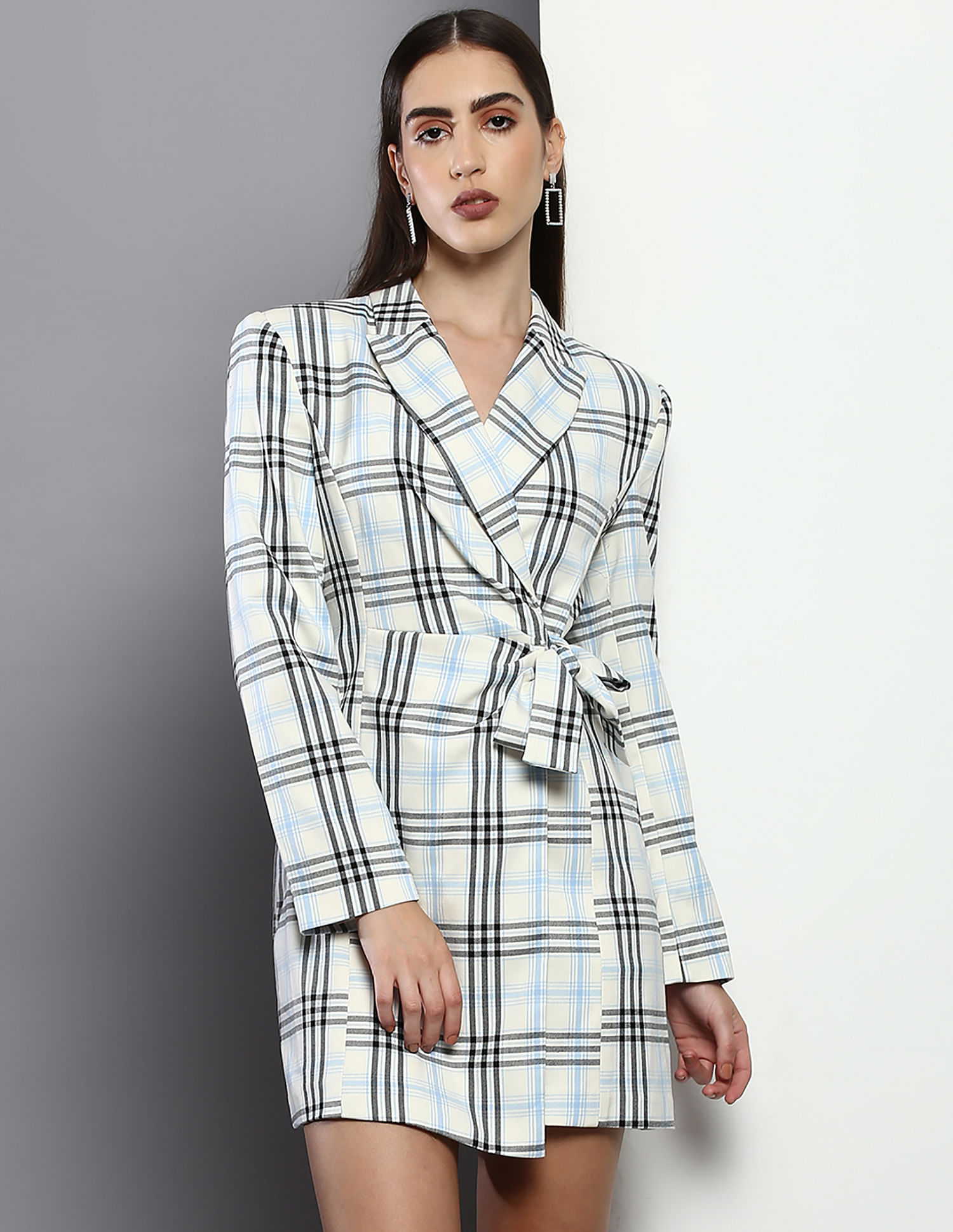 Checked on sale blazer dress