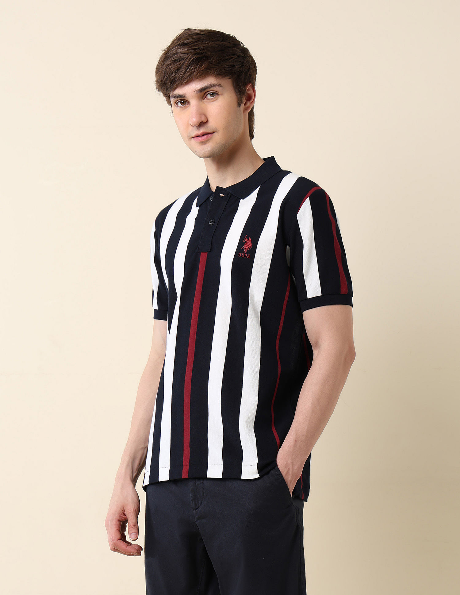 U.S. Polo Assn. Vertical Striped Classic Polo Shirt