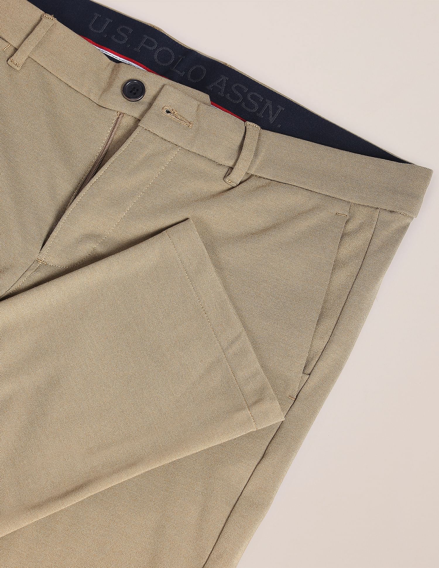 U.S. Polo Assn. Solid Denver Slim Fit Casual Trousers