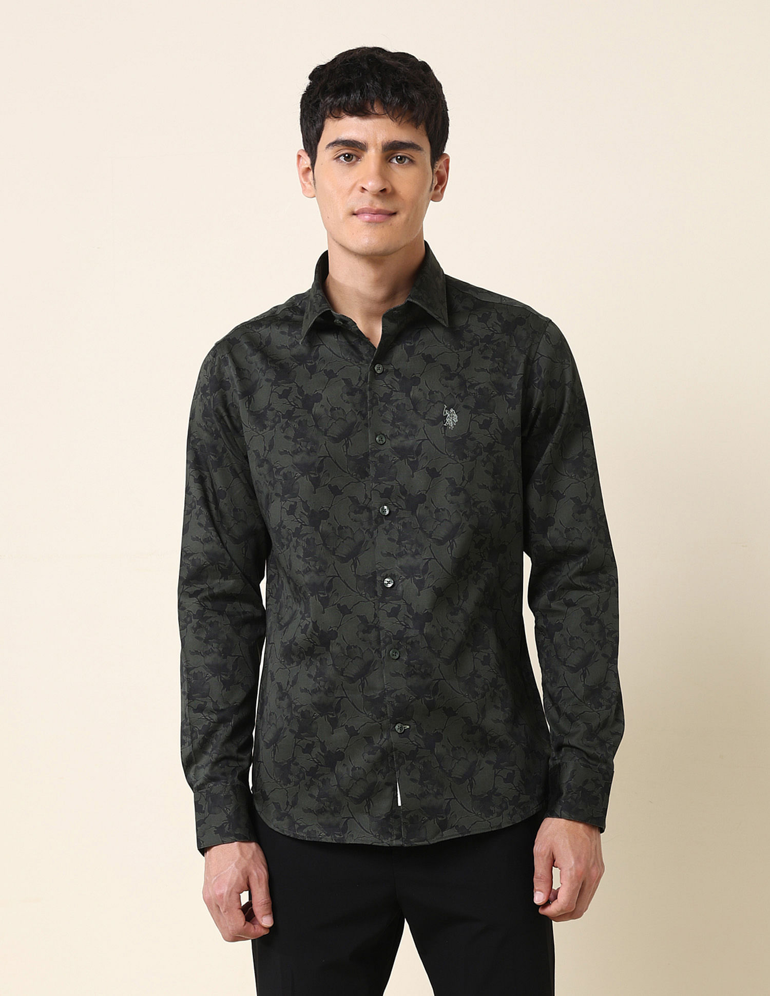 U.S. Polo Assn. Floral Printed Tailored Fit Shirt