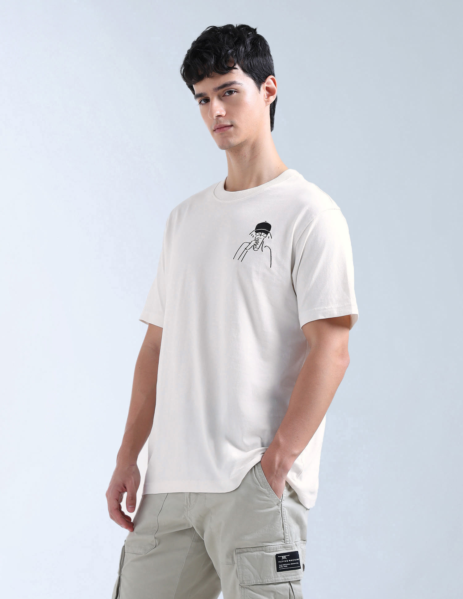 Buy Flying Machine Typographic Printed Relaxed Fit T-Shirt - NNNOW.com