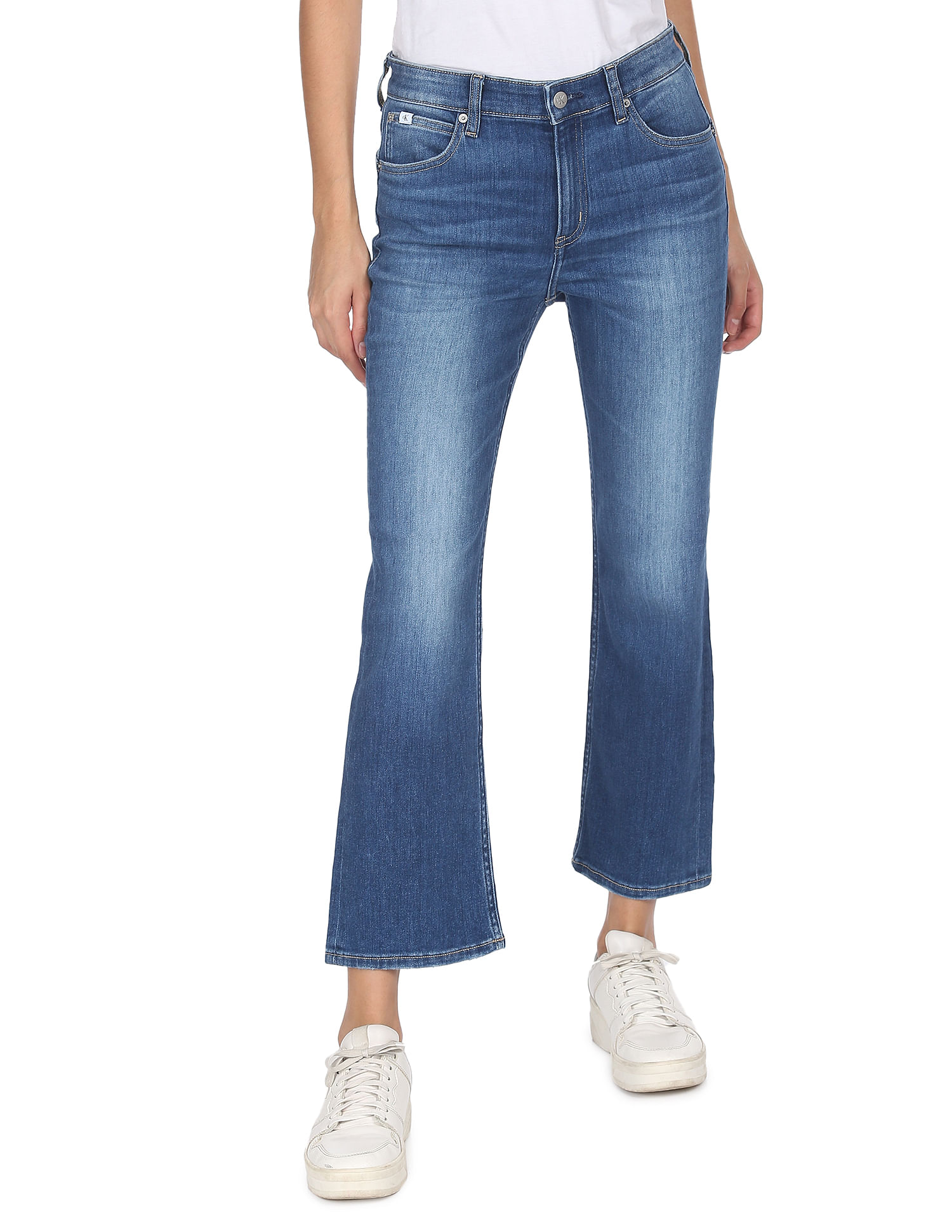 ★ ★ Female mid blue high rise body slim boot fi Buy Calvin Klein Jeans Women Dark Blue Slim Boot High Rise