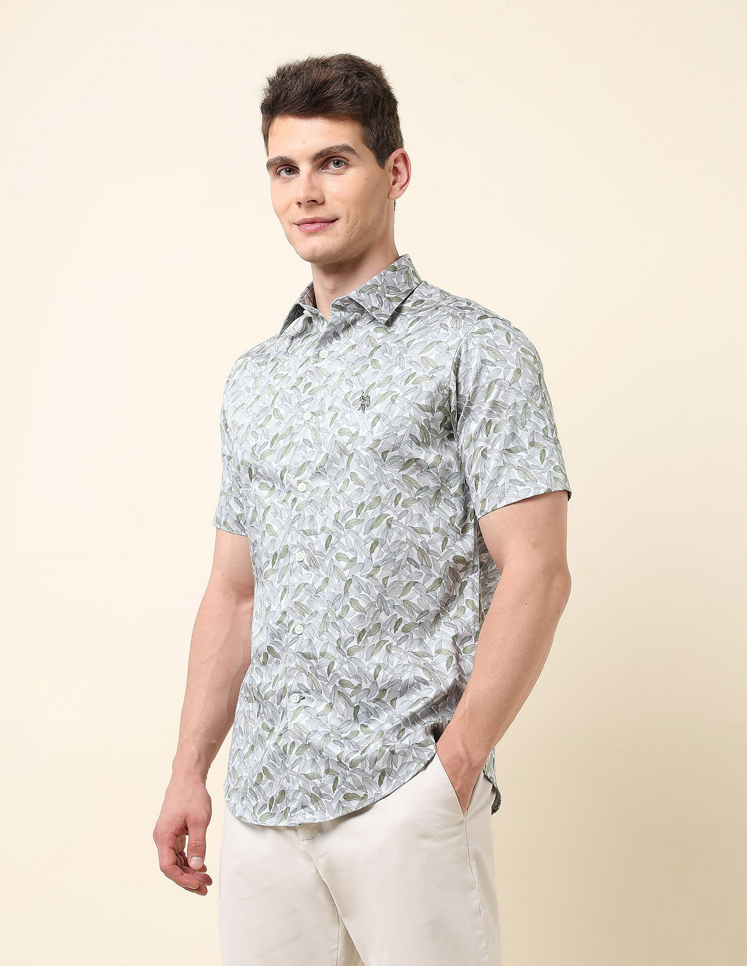 U.S. Polo Assn. Tropical Printed Satin Shirt