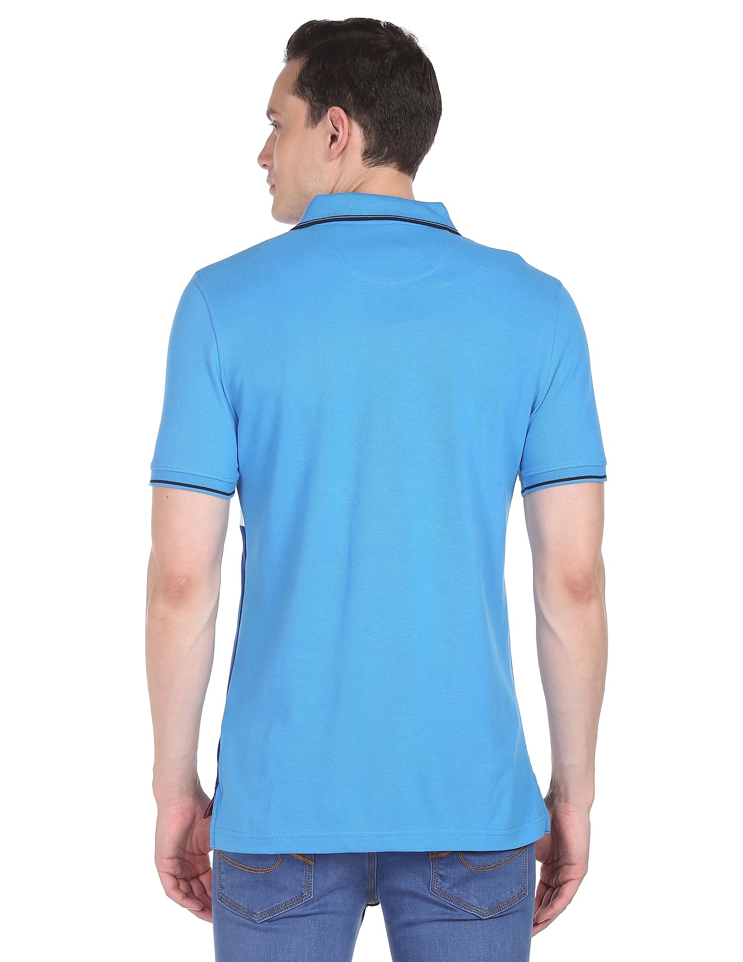 AD by Arvind Colour Block Sporty Polo Shirt