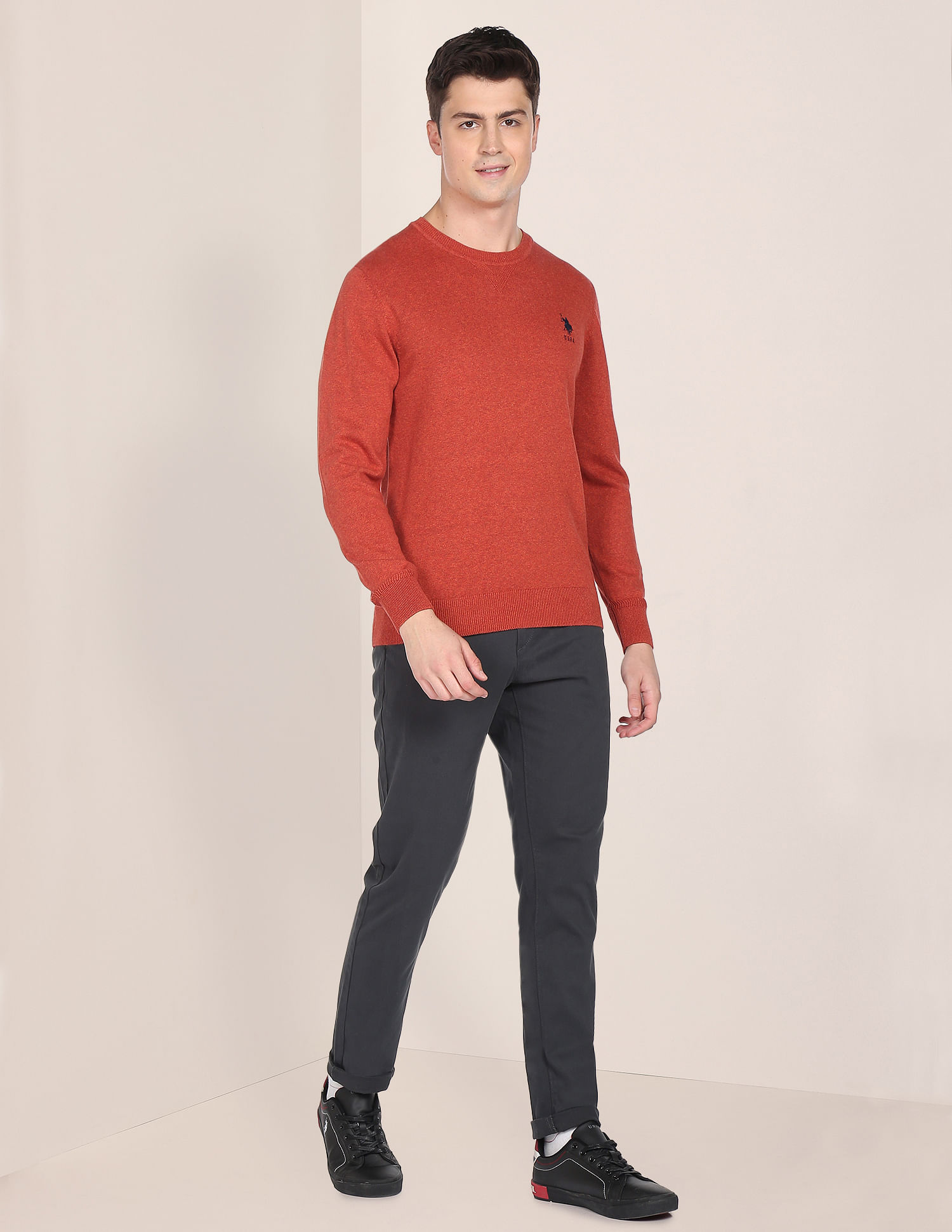 U.S. Polo Assn. Heathered Cotton Sweater