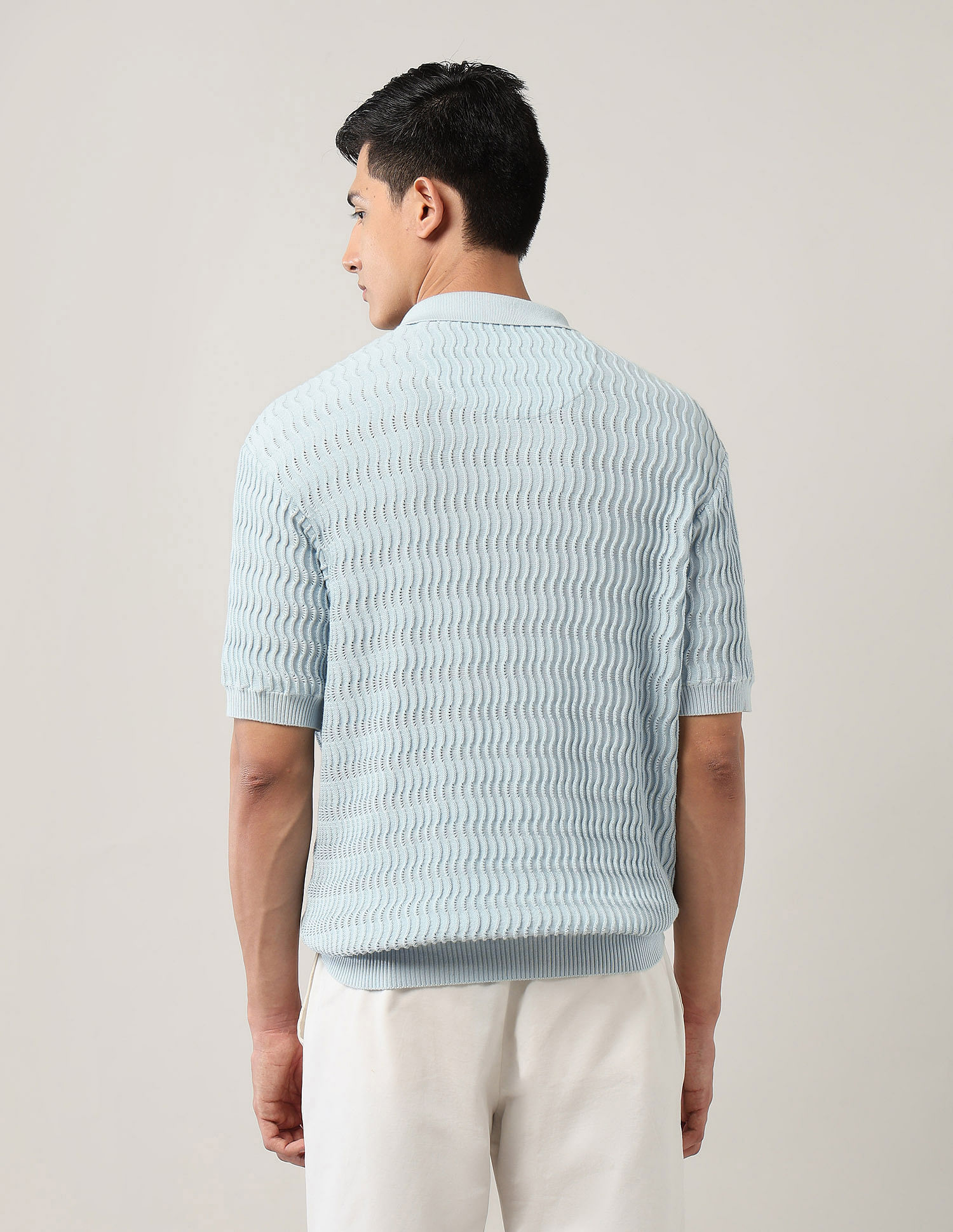 Arrow Relaxed Fit Textured Polo Shirt