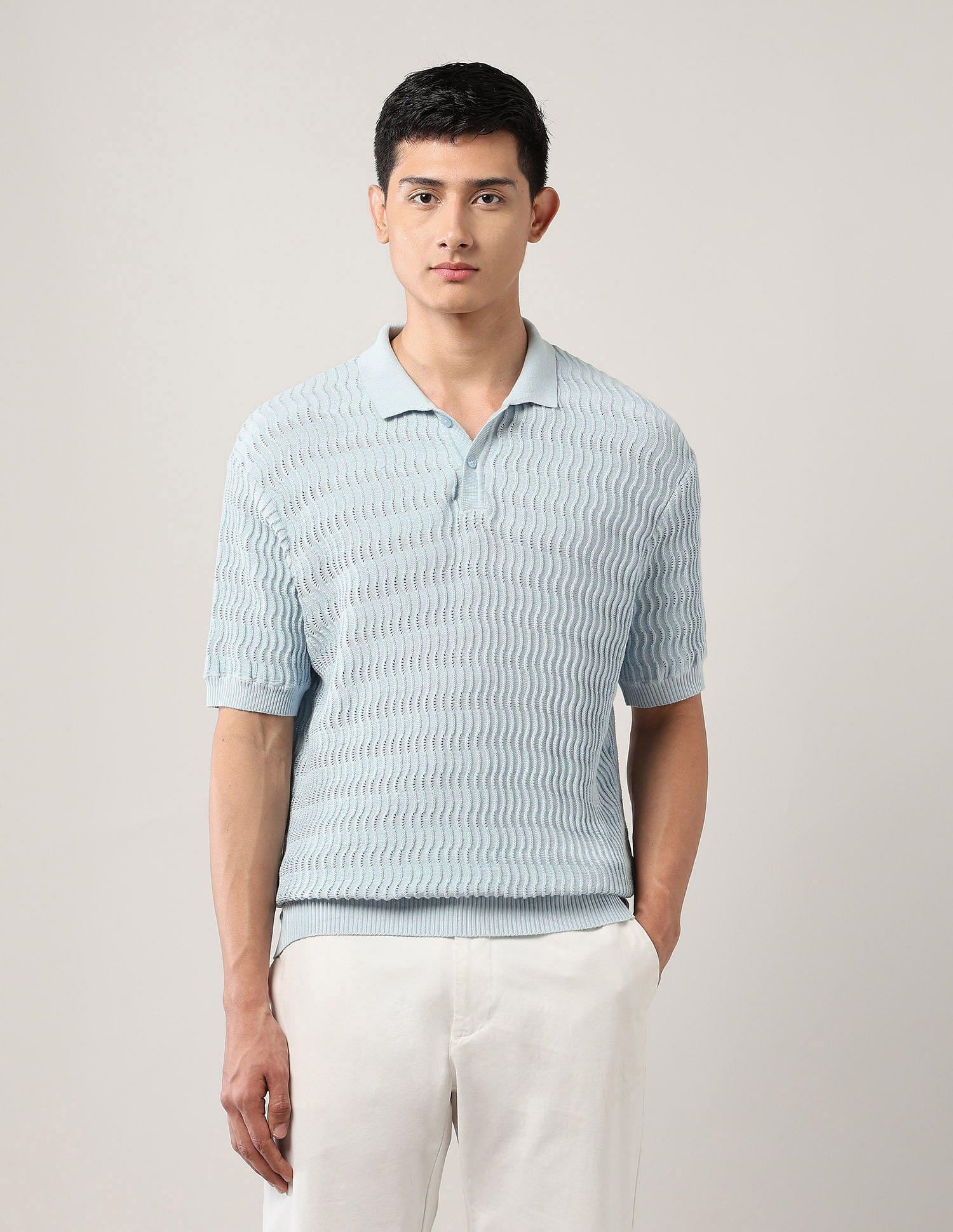 Arrow Relaxed Fit Textured Polo Shirt