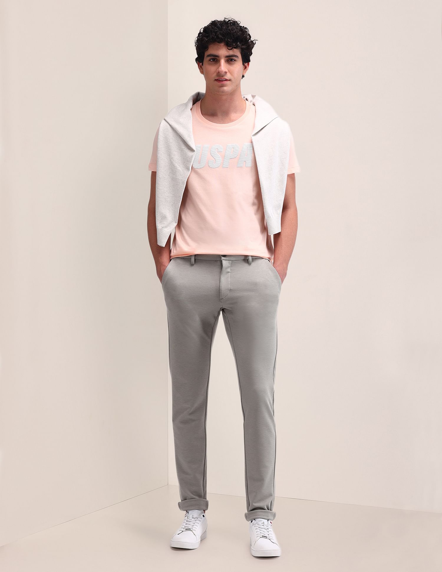 U.S. Polo Assn. Austin Slim Fit  Solid Trousers