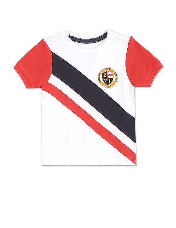 U.S. Polo Assn. Kids Boys Crew Neck Colour Block T-Shirt