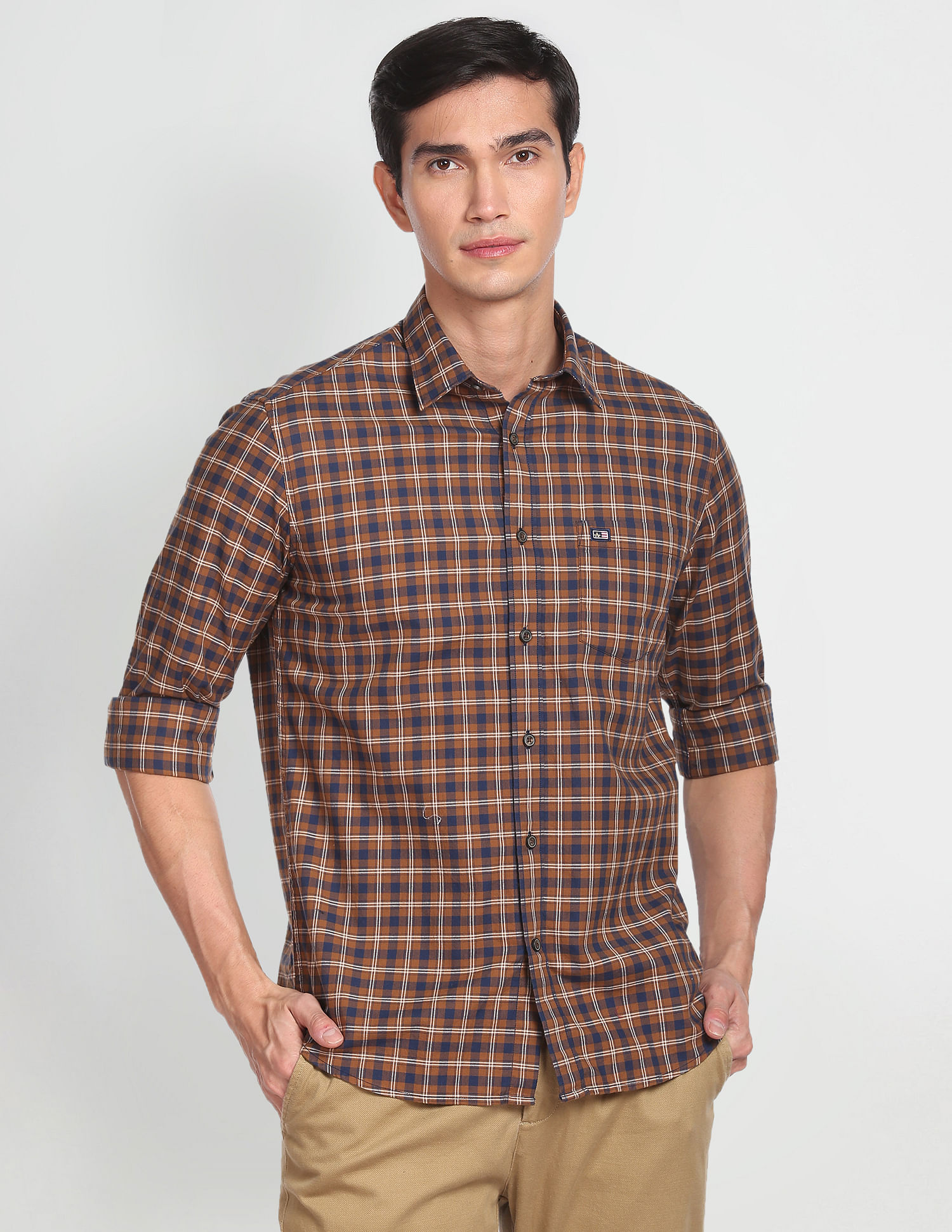 Arrow Sports Cotton Checked Tennis Club Casual Shirt