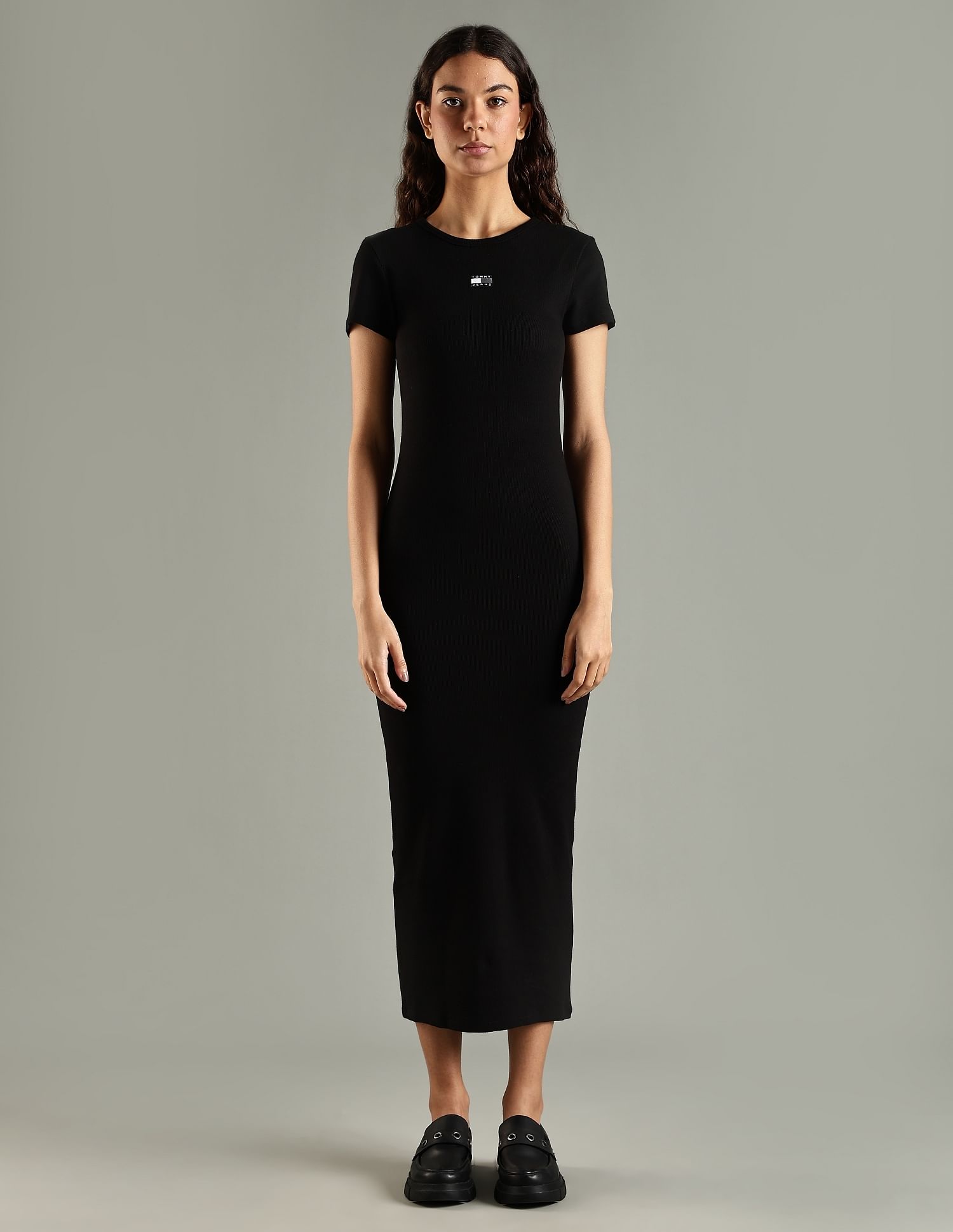 Tommy Hilfiger Cotton Crew Neck Bodycon Dress