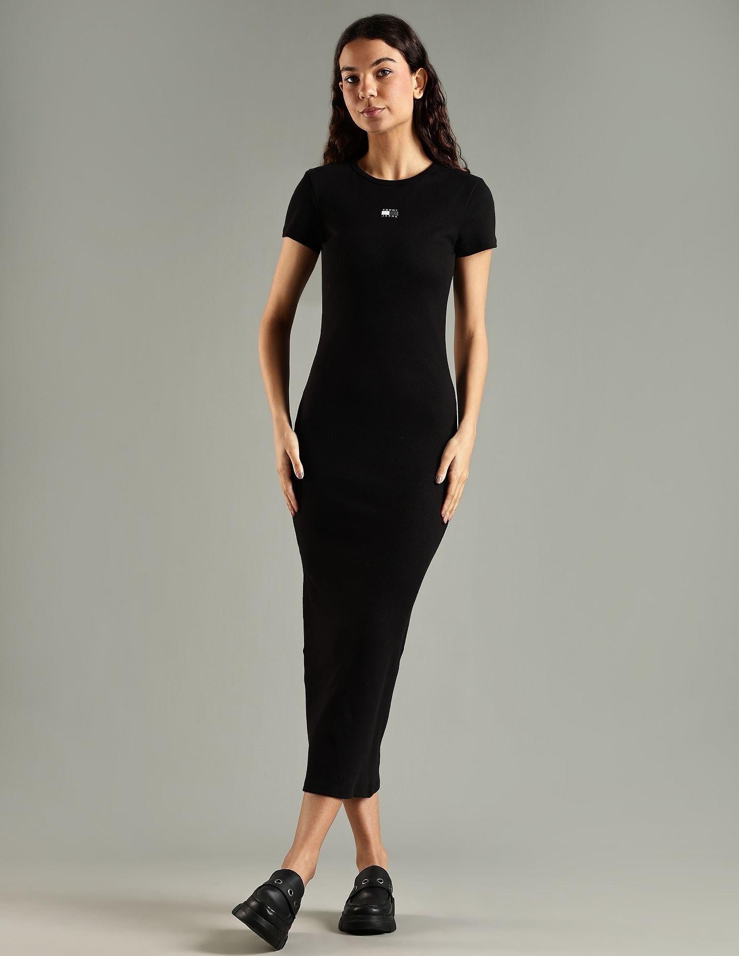 Tommy Hilfiger Cotton Crew Neck Bodycon Dress