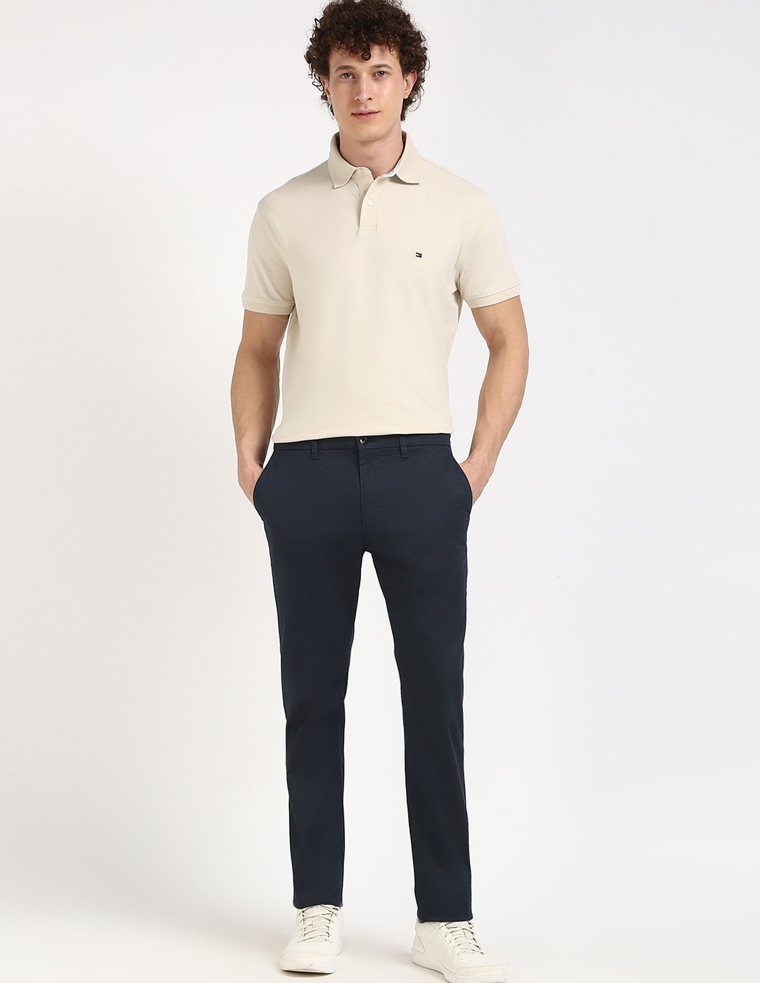 Tommy Hilfiger Navy Men's Trousers for Professional Style