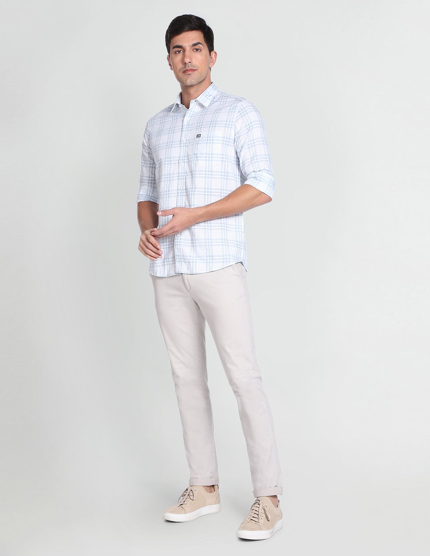Arrow Sports Graph Check Manhattan Slim Fit Cotton Casual Shirt
