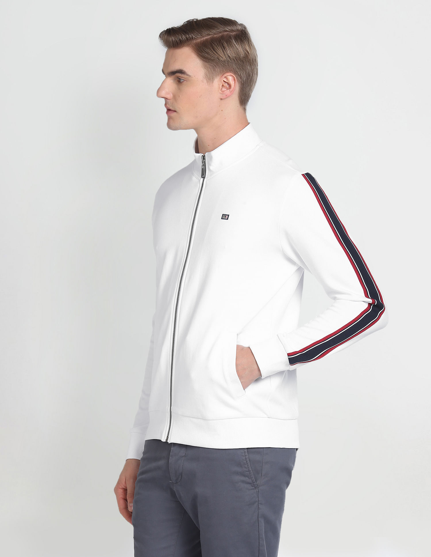 Arrow Sports High Neck Brand Tape Sweatshirt