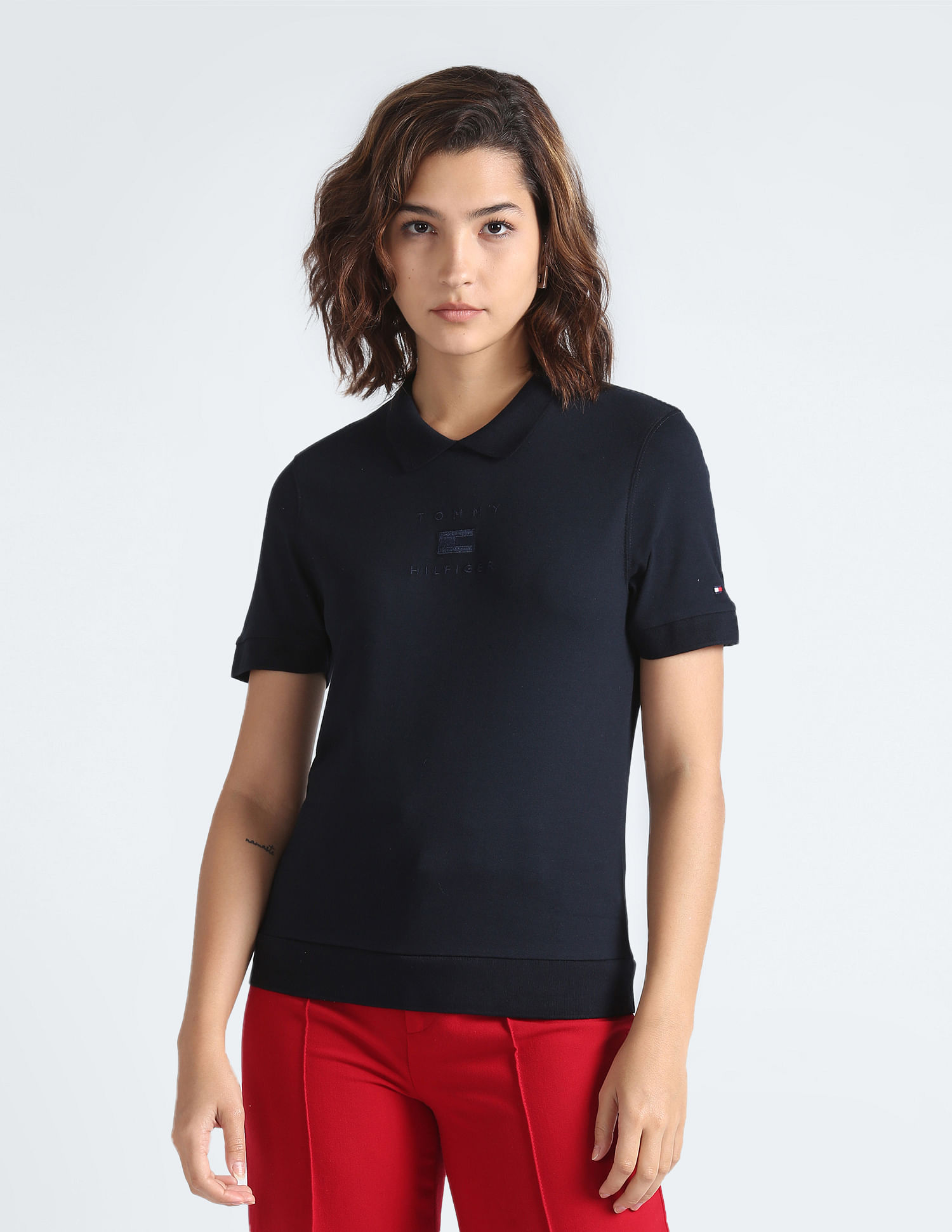 Tommy Hilfiger Tonal Embroidered Stretch Polo Shirt