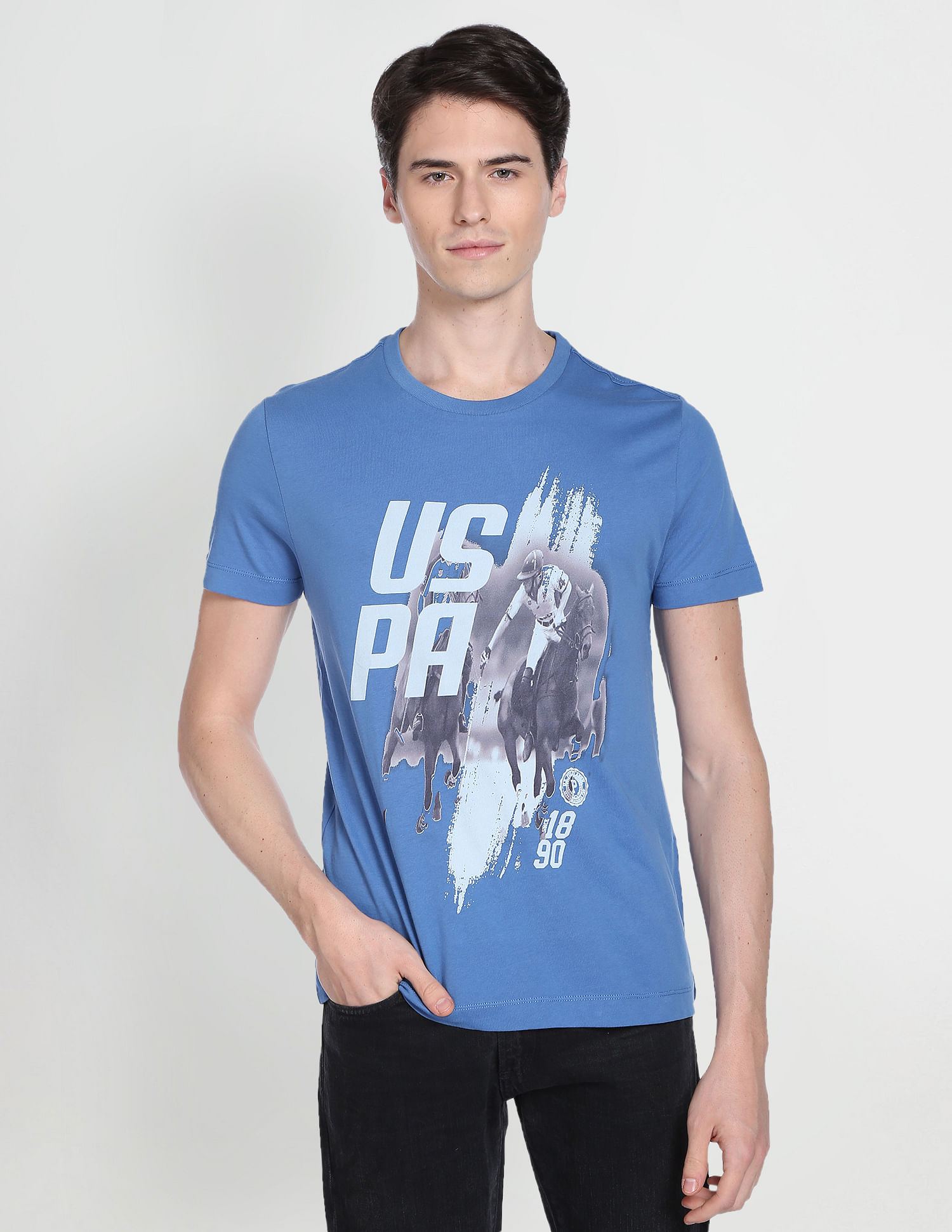 U.S. Polo Assn. Denim Co. Crew Neck Cotton Graphic Print T-Shirt