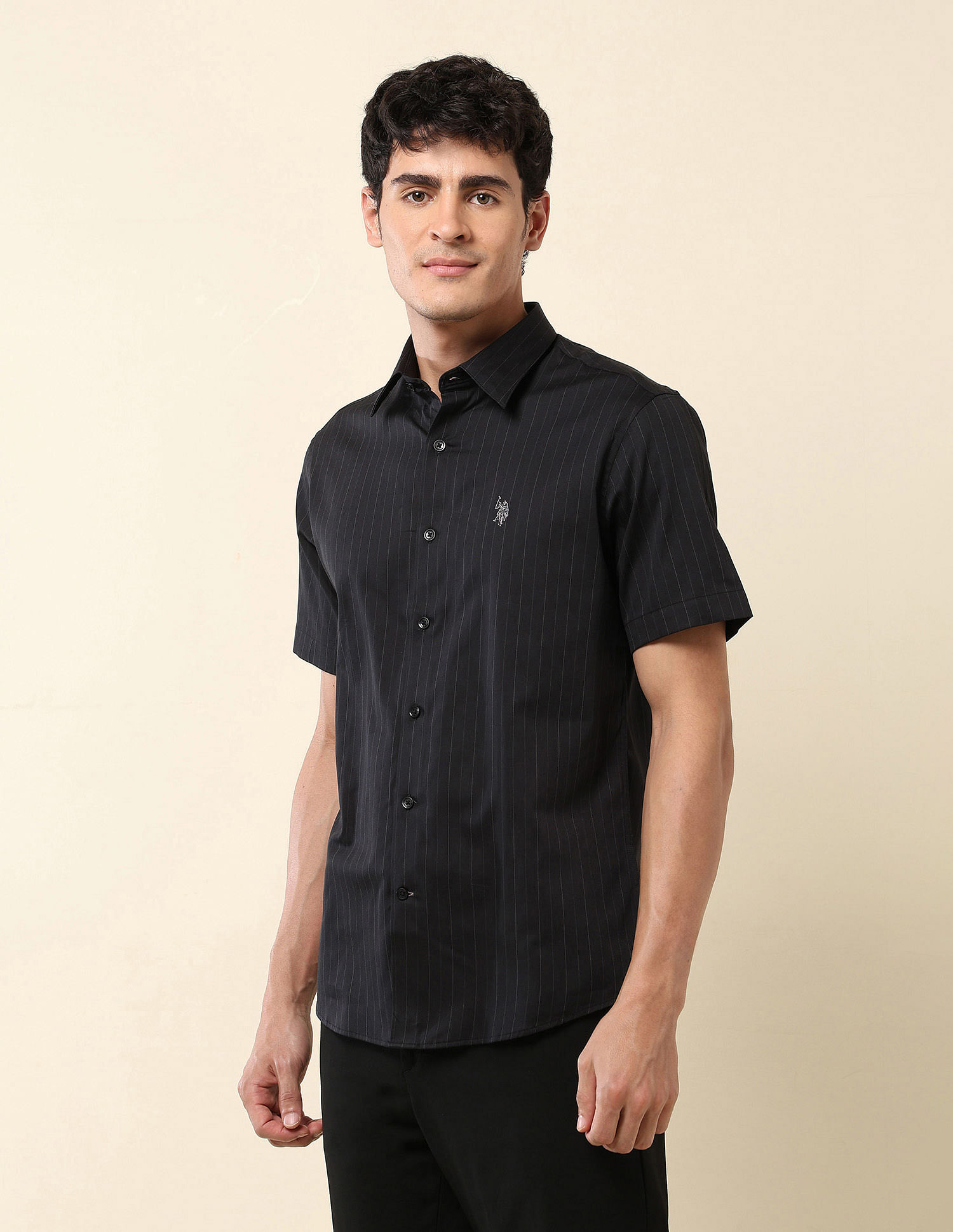 U.S. Polo Assn. Pinstriped Tailored Fit Shirt