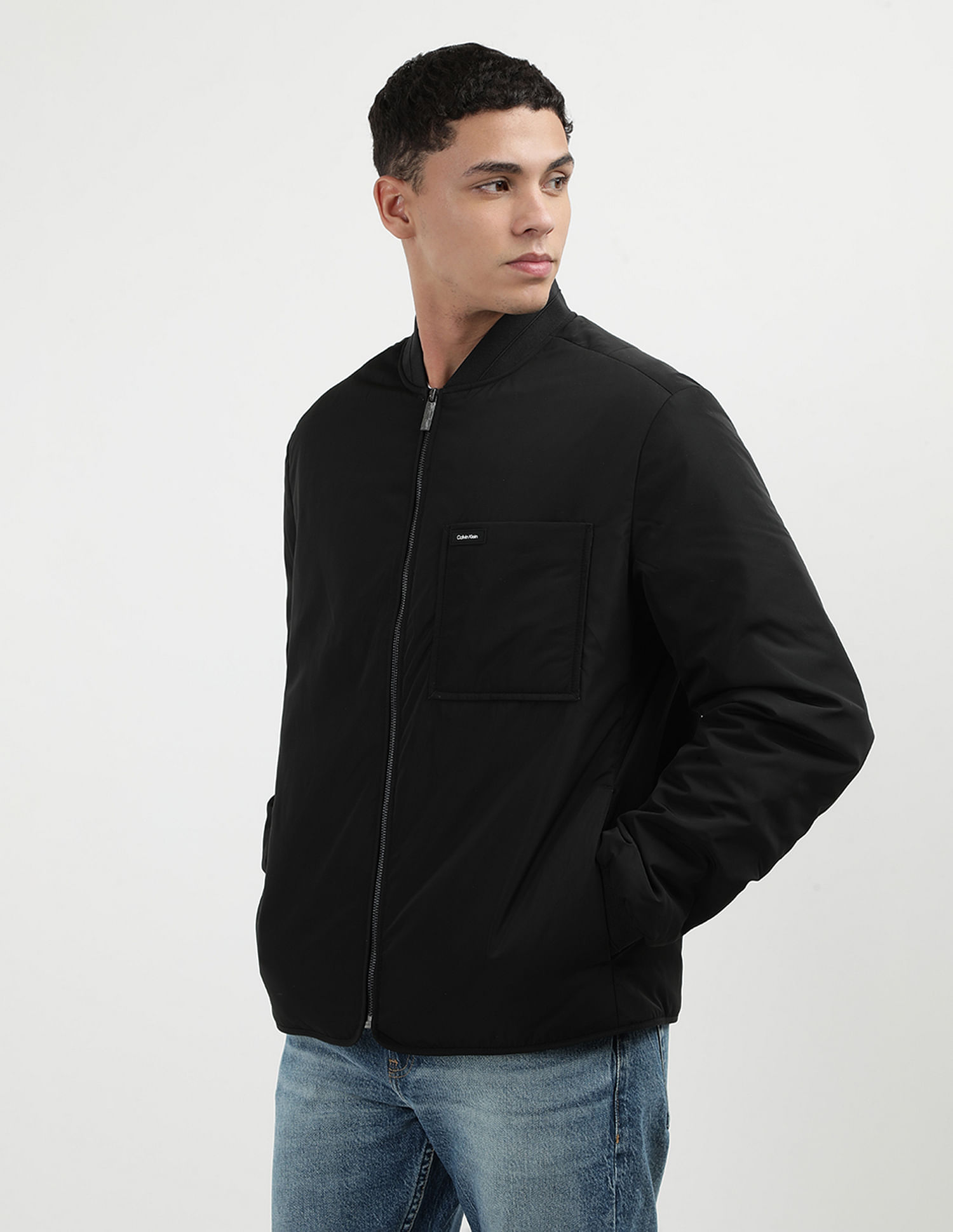 Calvin Klein Jeans Regular Fit Solid Casual Jacket